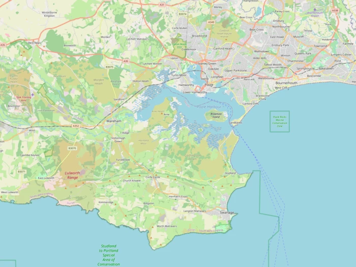 Map showing the location of Poole Bay