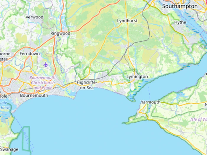 Map showing the location of Christchurch & Wimborne