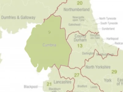Map showing the location of Cumbria Methodist District