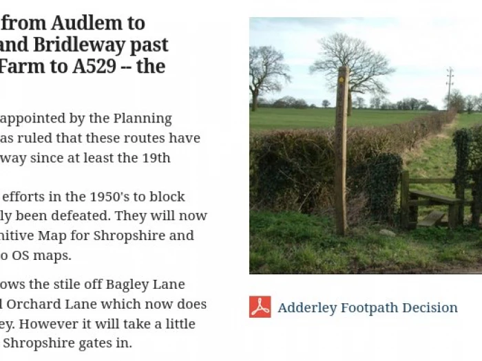 adderley footpath