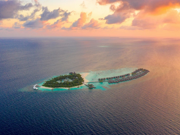 aerial view of island