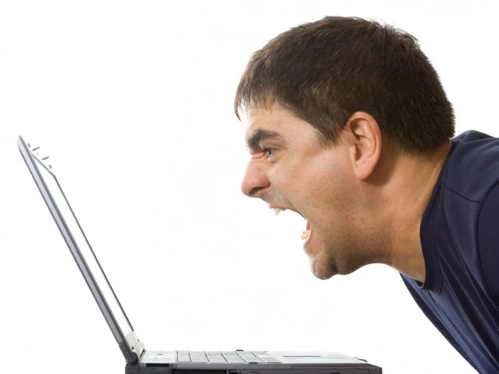angry man at pc