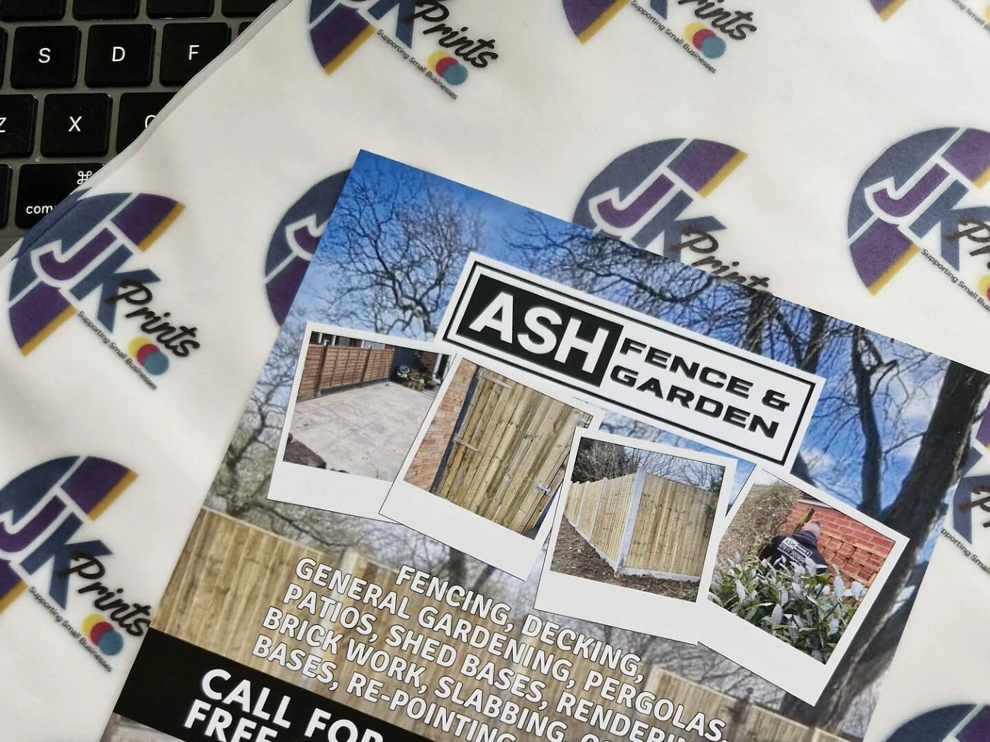 ash fencing a5 flyers 170gsm silk