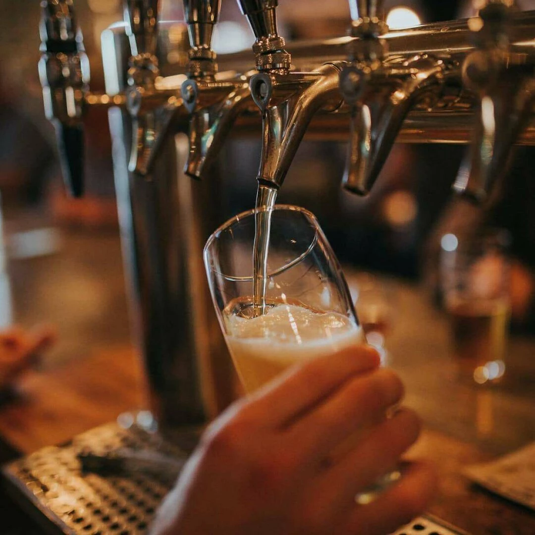 beer being poured