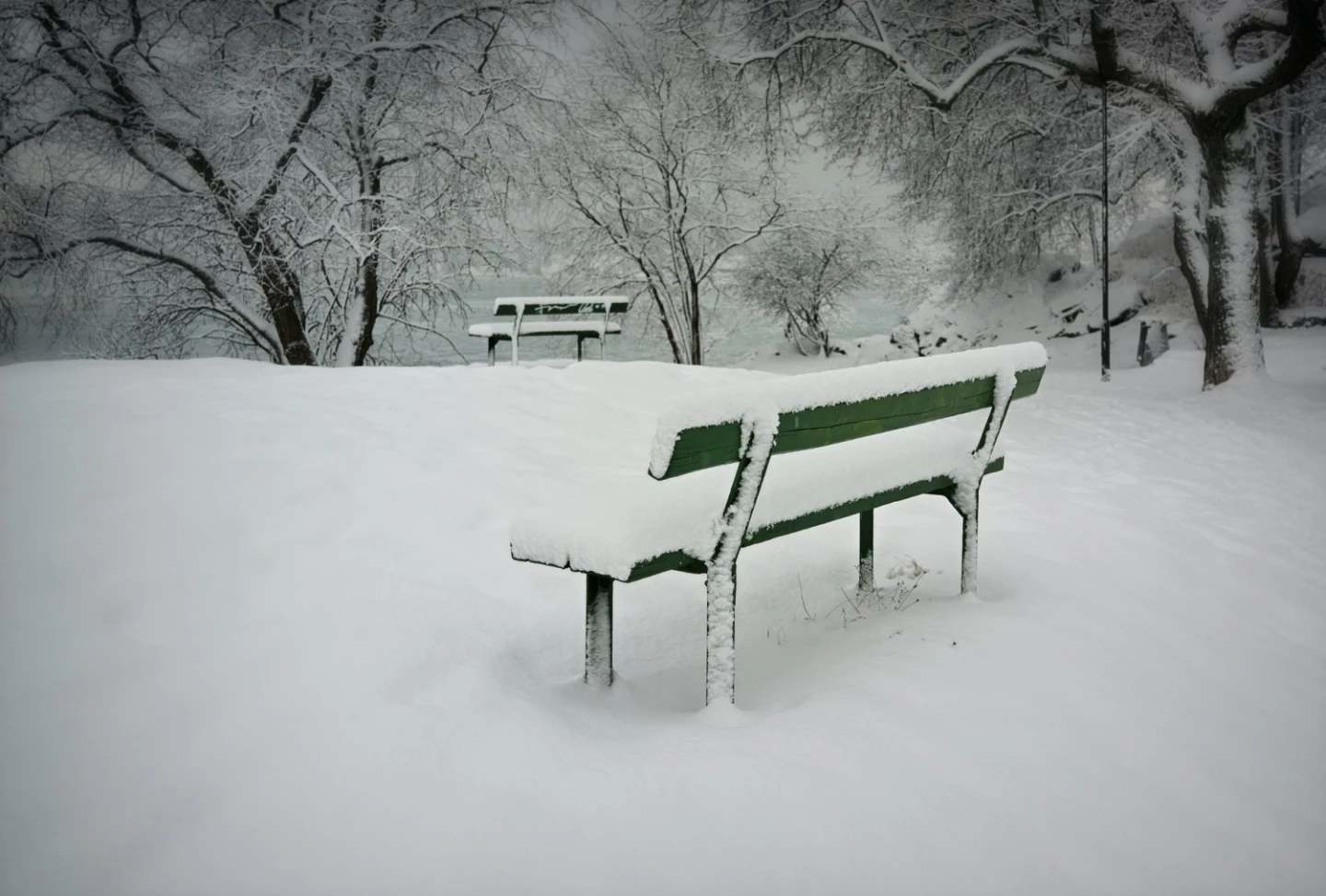 Park Bench in Snow