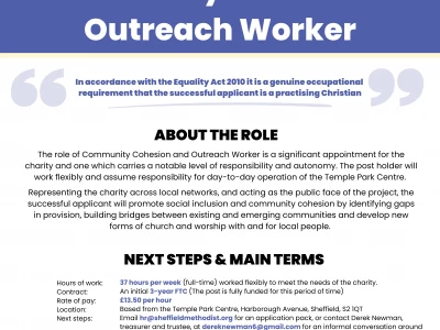 MCCP Job Advert –  Community Cohesion Outreach Worker