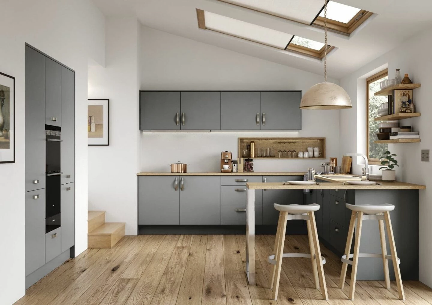 Alku Modern Matt Grey U-Shaped
