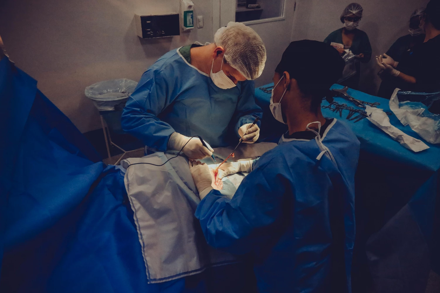 Man Operating a Surgery