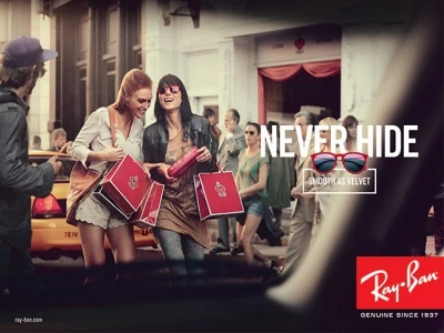 ray ban never hide poster shopping