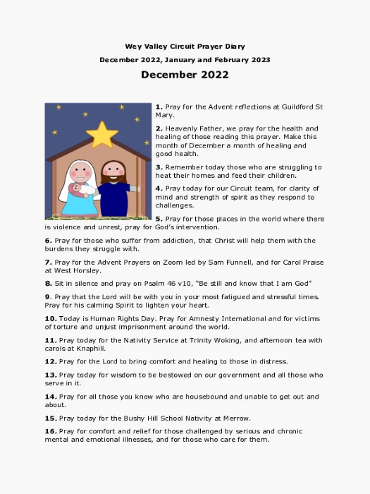 Circuit Prayer Diary December 2022