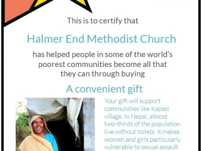Halmer End Methodist Church – Extraordinary Gifts Certificate_161026