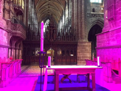 Chester Cathedral with candle