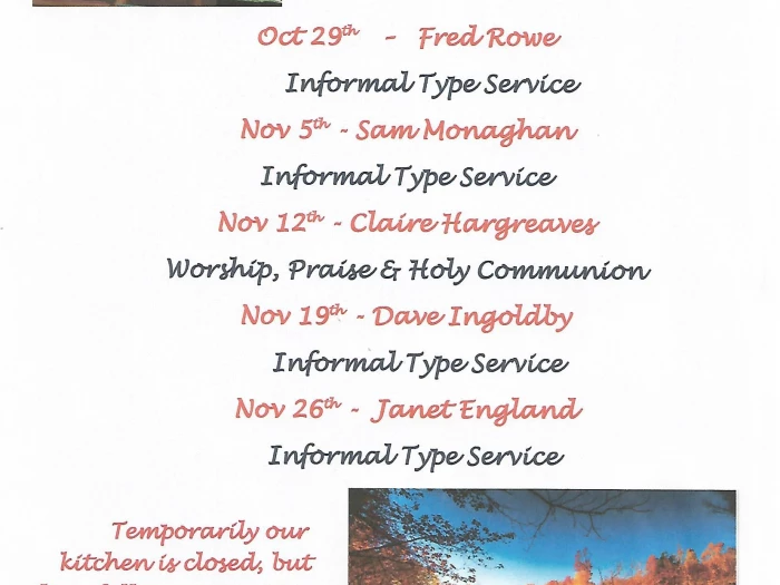 Sunday Services – November 2023