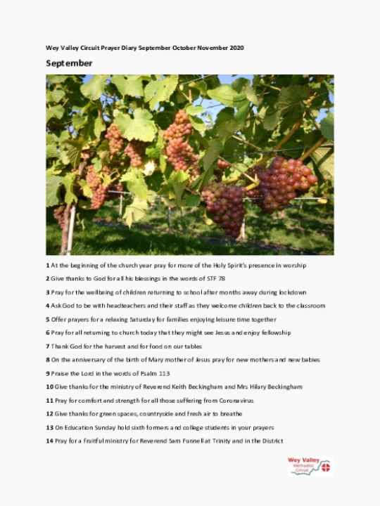 Circuit Prayer Diary September 2020