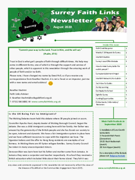 SFL Newsletter August 2020