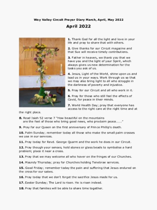 Circuit Prayer Diary April 2022