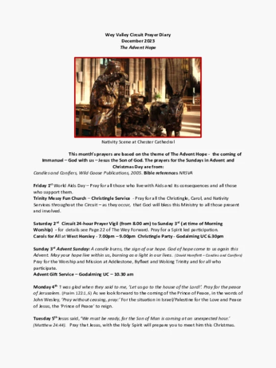 Circuit Prayer Diary – December 2023