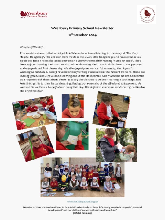 Wrenbury Newsletter 11th October 2024