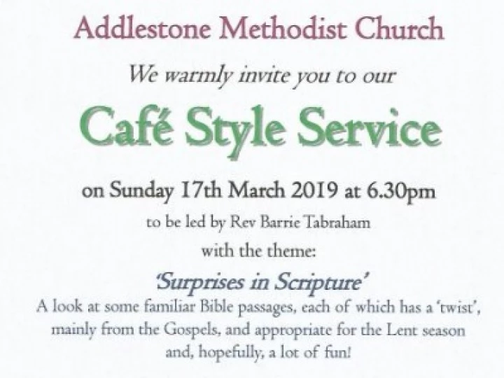Cafe Style Evening Service – March 2019