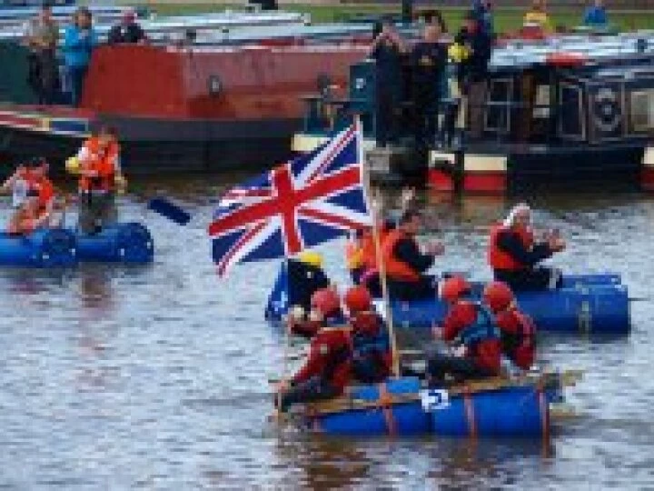 The Audlem RNLI Raft Race at Overwater 2013