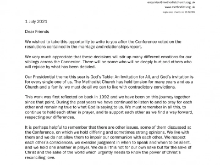 P and VP Pastoral letter 1 July 2021