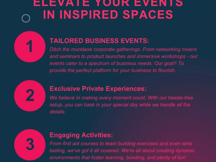 Corporate And Private Event Space At Inspired Villages