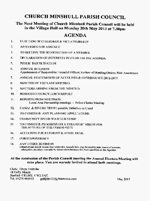 2013-05-20 PC Minutes & Agenda