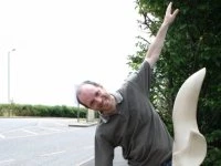 Frederic Chevarin with Red Kite Sculpture