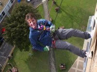 Mary Abseiling for Charity 01