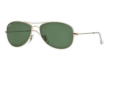 rb3362_001_tq Ray-Ban Cockpit Gold with Crystal Green Lenses