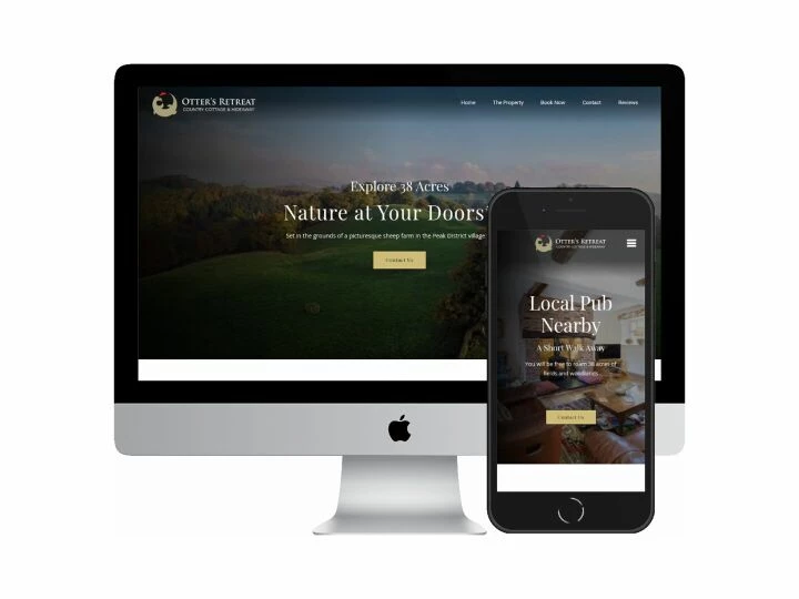 Desktop and mobile screenshots of the Otters Retreat website