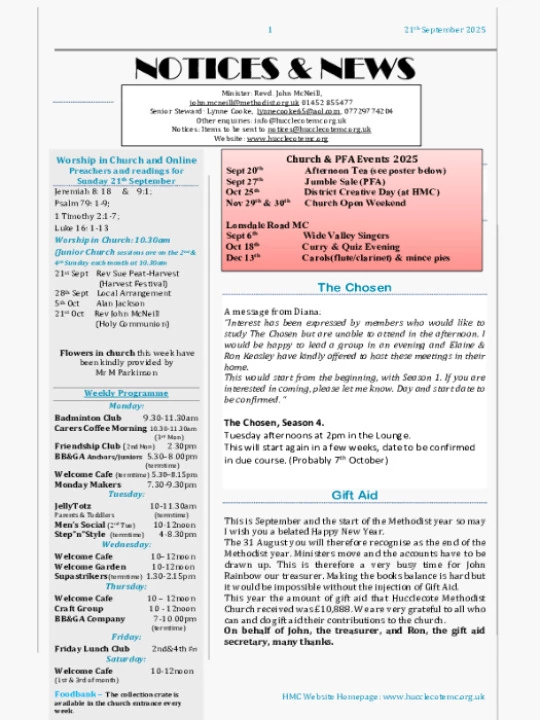Notices – 21 Sep 2025