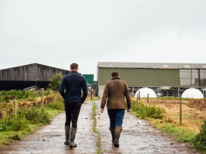 People on Farm track