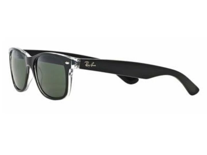 rb2132_6052_tq Ray-Ban New Wayfarer Bicolor Black-Transparent / Green