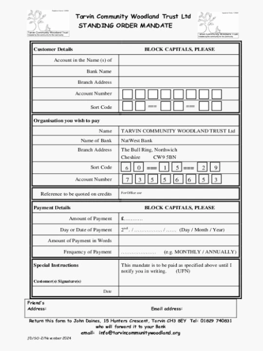 Standing Order Form
