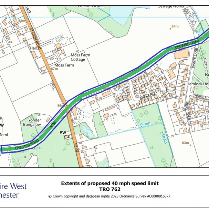 A556 Speed Limit Change plan