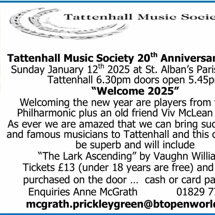 Tattenhall Music Society Jan 2025