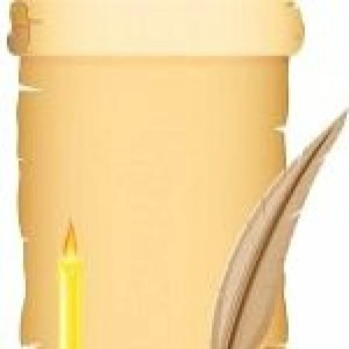 10654014-old-paper-conflagrant-candle-and-feather-with-inks-vector-illustration