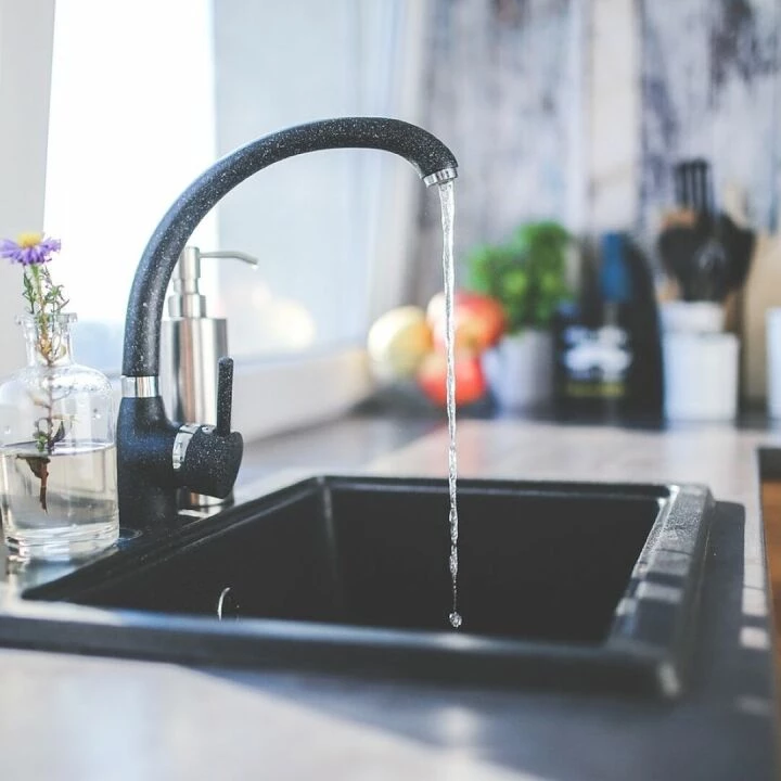 Tap, black, nature, faucet, kitchen, sink, interior, design, modern, water