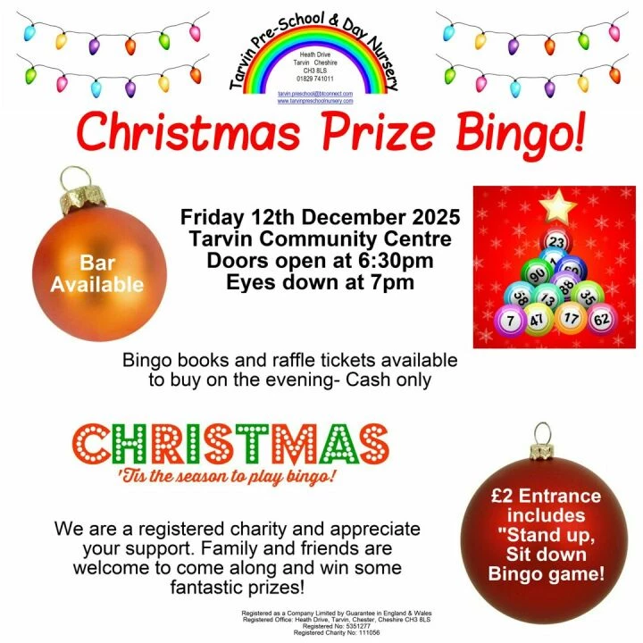 Tarvin PreSchool Bingo Christmas 2025