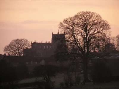 Sunset over St Oswald's Church