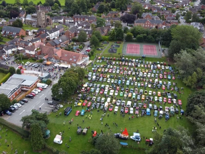 Aerial View Of Vehicles On Audlem Playing Field  2