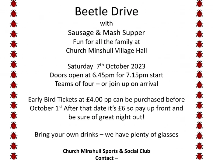 Beetle Drive poster 7 oct 2023
