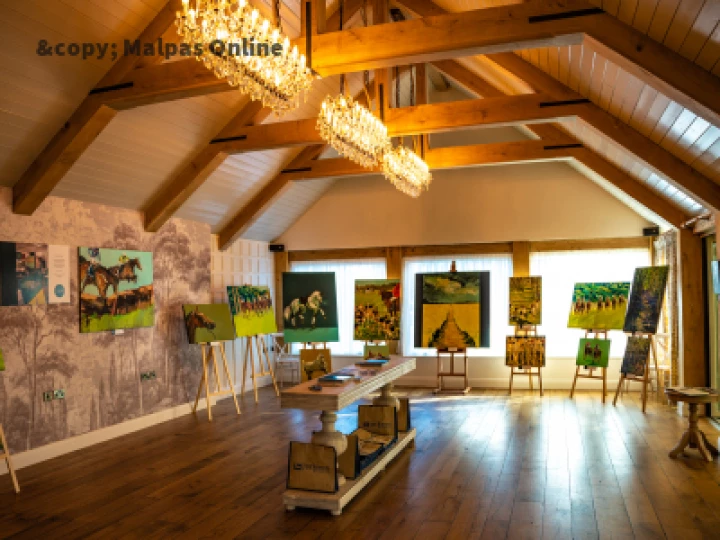 The Brereton Suite at The Lion Malpas with the Black Lab Art exhibition