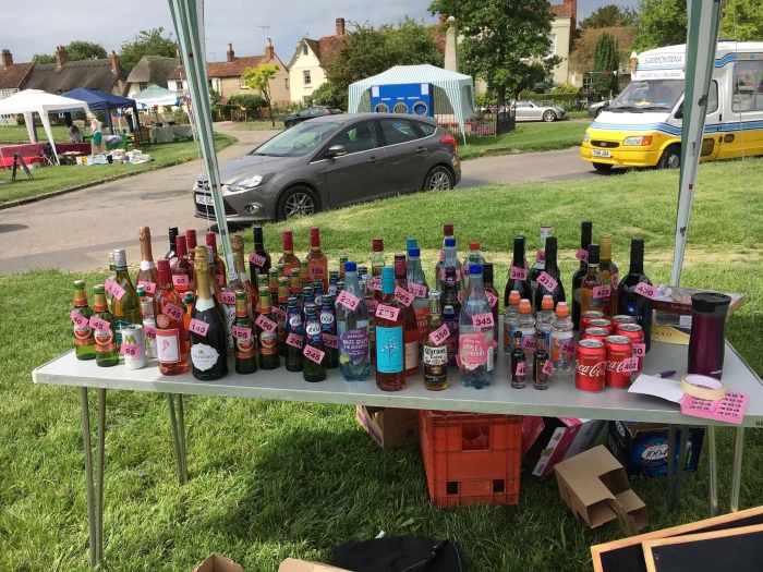 bottle stall at fete