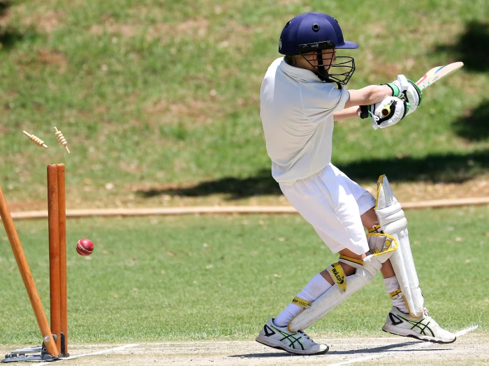 boy in full cricket gear