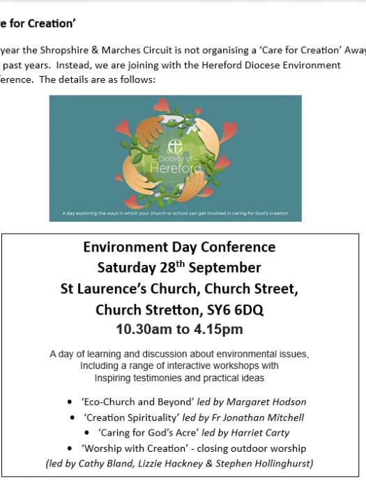care for creation with diocese event