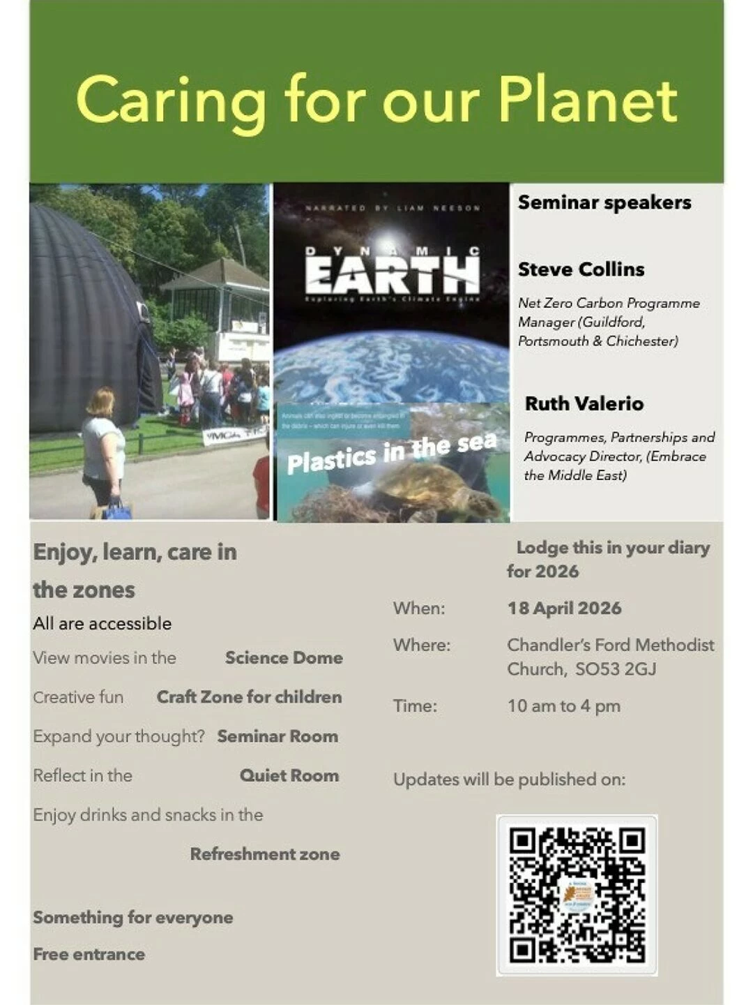 caring for our planet event saturday 18 april 2026