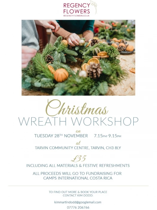 charity wreath workshop poster 2023