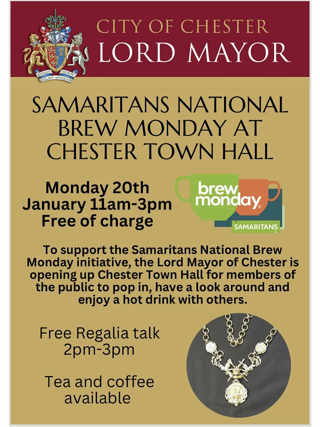 chester lord mator  samaritans brew monday  jan